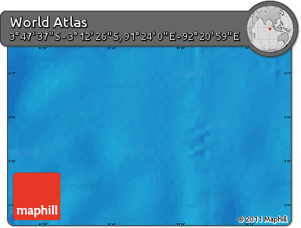 Physical Map of the Area around 3° 30' 2" S, 91° 52' 30" E