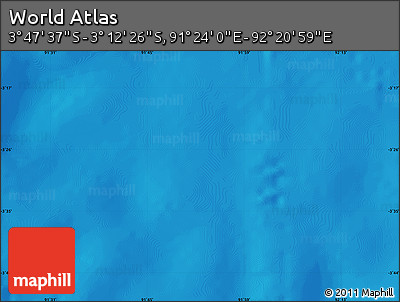 Physical Map of the Area around 3° 30' 2" S, 91° 52' 30" E