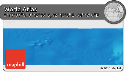 Physical Panoramic Map of the Area around 3° 30' 2" S, 92° 43' 29" E