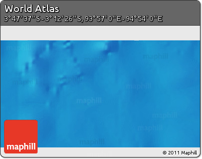 Shaded Relief 3D Map of the Area around 3° 30' 2" S, 94° 25' 30" E