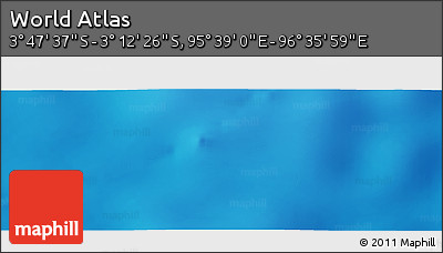 Shaded Relief Panoramic Map of the Area around 3° 30' 2" S, 96° 7' 30" E