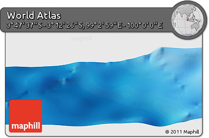 Physical Panoramic Map of the Area around 3° 30' 2" S, 99° 31' 30" E
