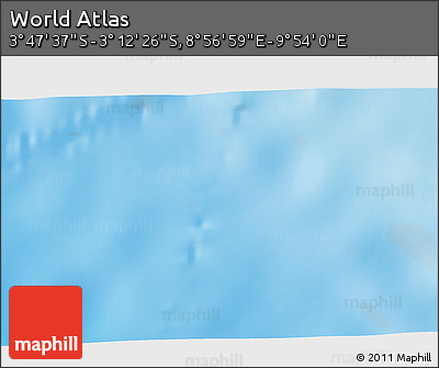 Physical 3D Map of the Area around 3° 30' 2" S, 9° 25' 30" E
