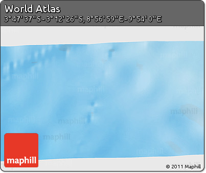 Physical 3D Map of the Area around 3° 30' 2" S, 9° 25' 30" E