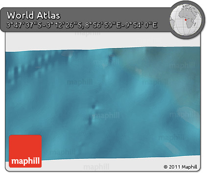 Satellite 3D Map of the Area around 3° 30' 2" S, 9° 25' 30" E
