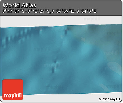 Satellite 3D Map of the Area around 3° 30' 2" S, 9° 25' 30" E