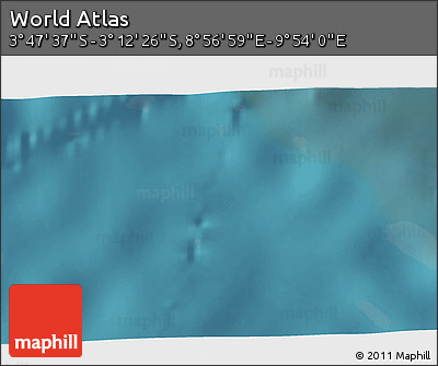 Satellite 3D Map of the Area around 3° 30' 2" S, 9° 25' 30" E