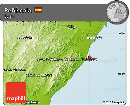 Physical Map of Peñíscola