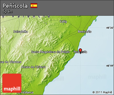 Physical Map of Peñíscola
