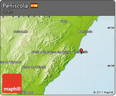 Physical Map of Peñíscola