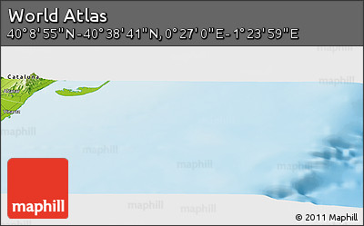 Physical Panoramic Map of the Area around 40° 23' 48" N, 0° 55' 29" E