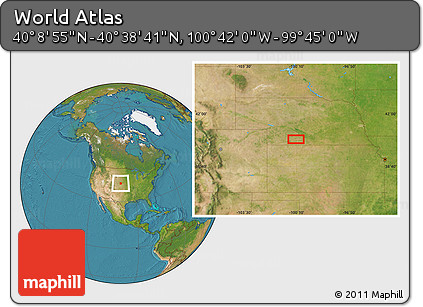 Satellite Location Map of the Area around 40° 23' 48" N, 100° 13' 29" W