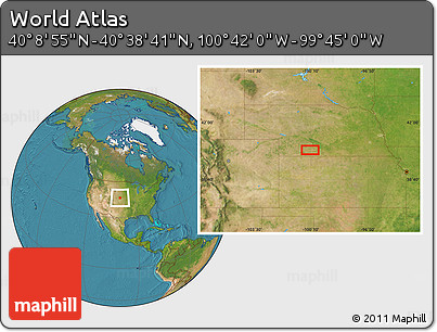 Satellite Location Map of the Area around 40° 23' 48" N, 100° 13' 29" W