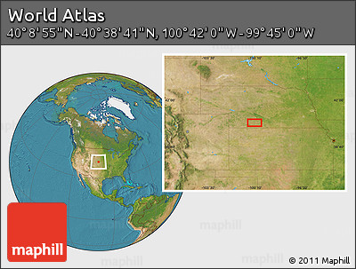 Satellite Location Map of the Area around 40° 23' 48" N, 100° 13' 29" W