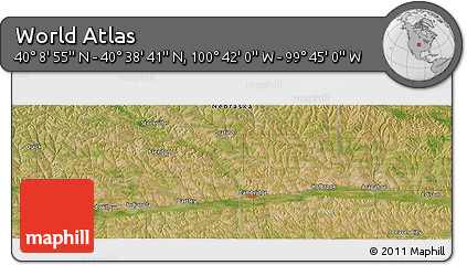 Satellite Panoramic Map of the Area around 40° 23' 48" N, 100° 13' 29" W