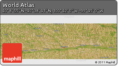 Satellite Panoramic Map of the Area around 40° 23' 48" N, 100° 13' 29" W