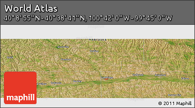 Satellite Panoramic Map of the Area around 40° 23' 48" N, 100° 13' 29" W