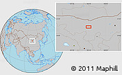 Gray Location Map of the area around 40° 23' 48" N, 104° 37' 30" E