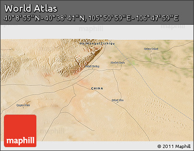 Satellite 3D Map of the Area around 40° 23' 48" N, 106° 19' 29" E