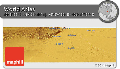 Physical Panoramic Map of the Area around 40° 23' 48" N, 106° 19' 29" E