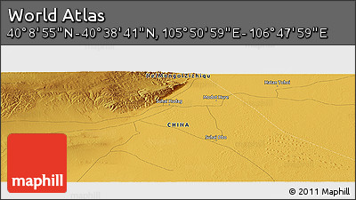 Physical Panoramic Map of the Area around 40° 23' 48" N, 106° 19' 29" E