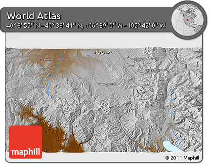 Physical 3D Map of the Area around 40° 23' 48" N, 106° 10' 30" W