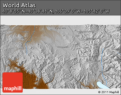 Physical 3D Map of the Area around 40° 23' 48" N, 106° 10' 30" W