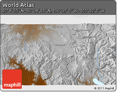 Physical 3D Map of the Area around 40° 23' 48" N, 106° 10' 30" W