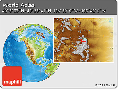 Physical Location Map of the Area around 40° 23' 48" N, 106° 10' 30" W