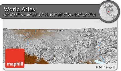 Physical Panoramic Map of the Area around 40° 23' 48" N, 106° 10' 30" W