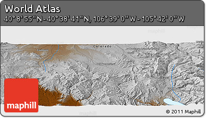 Physical Panoramic Map of the Area around 40° 23' 48" N, 106° 10' 30" W