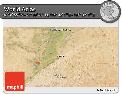 Satellite 3D Map of the Area around 40° 23' 48" N, 107° 10' 30" E
