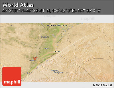 Satellite 3D Map of the Area around 40° 23' 48" N, 107° 10' 30" E