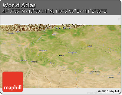 Satellite 3D Map of the Area around 40° 23' 48" N, 110° 34' 29" E