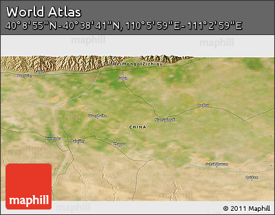 Satellite 3D Map of the Area around 40° 23' 48" N, 110° 34' 29" E