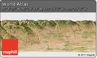 Satellite Panoramic Map of the Area around 40° 23' 48" N, 110° 25' 30" W