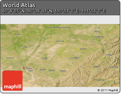Satellite 3D Map of the Area around 40° 23' 48" N, 111° 25' 30" E