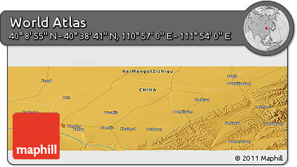 Physical Panoramic Map of the Area around 40° 23' 48" N, 111° 25' 30" E