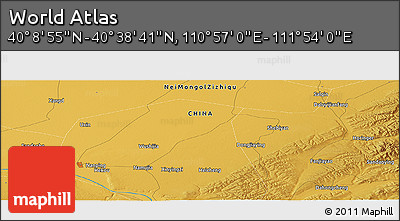 Physical Panoramic Map of the Area around 40° 23' 48" N, 111° 25' 30" E
