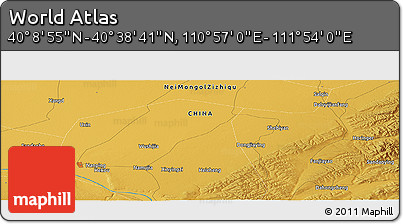 Physical Panoramic Map of the Area around 40° 23' 48" N, 111° 25' 30" E