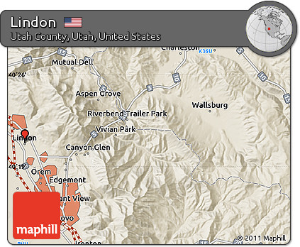 Shaded Relief Map of Lindon