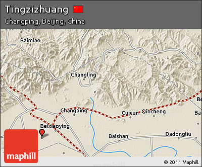 Shaded Relief 3D Map of Tingzizhuang