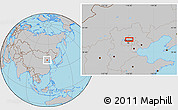 Gray Location Map of the area around 40° 23' 48" N, 116° 31' 30" E