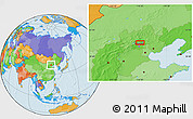 Political Location Map of the area around 40° 23' 48" N, 116° 31' 30" E