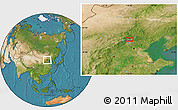 Satellite Location Map of Qincheng