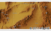 Physical 3D Map of the area around 40° 23' 48" N, 116° 22' 30" W