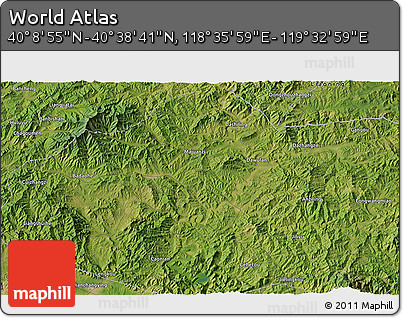 Satellite 3D Map of the Area around 40° 23' 48" N, 119° 4' 29" E