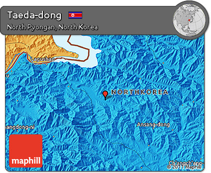 Political 3D Map of Taeda-dong