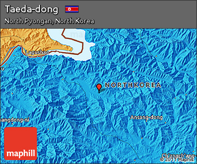 Political 3D Map of Taeda-dong