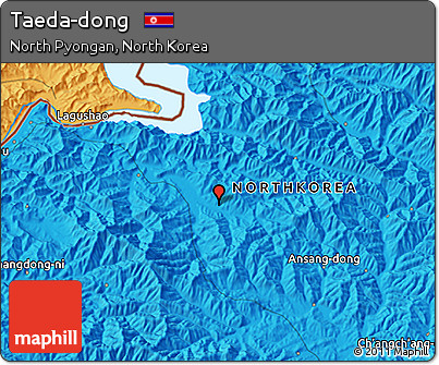 Political 3D Map of Taeda-dong
